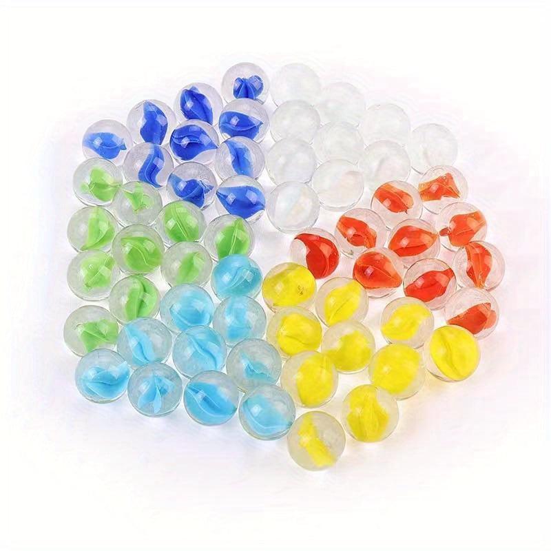 60 Pieces 16mm Stained Glass Marbles for Kids, Running Games, Collectibles