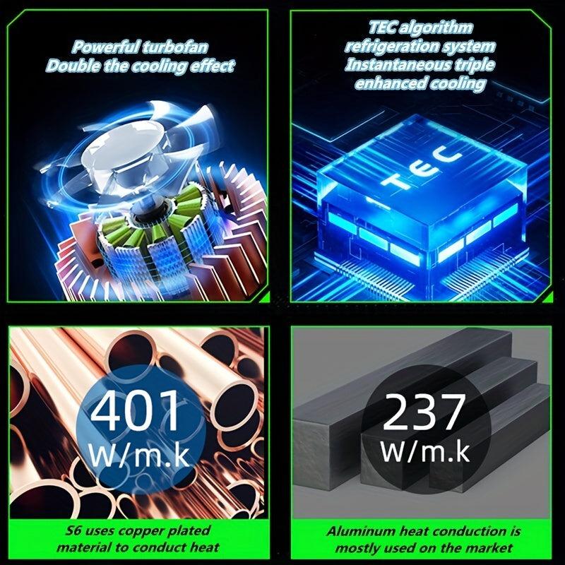 S6 Game Cooler Magnetic Semiconductor Radiator RGB Light PUBG Live Broadcast