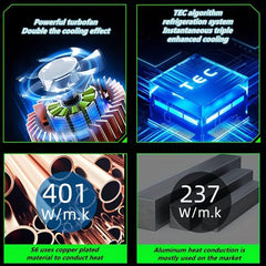 S6 Game Cooler Magnetic Semiconductor Radiator RGB Light PUBG Live Broadcast