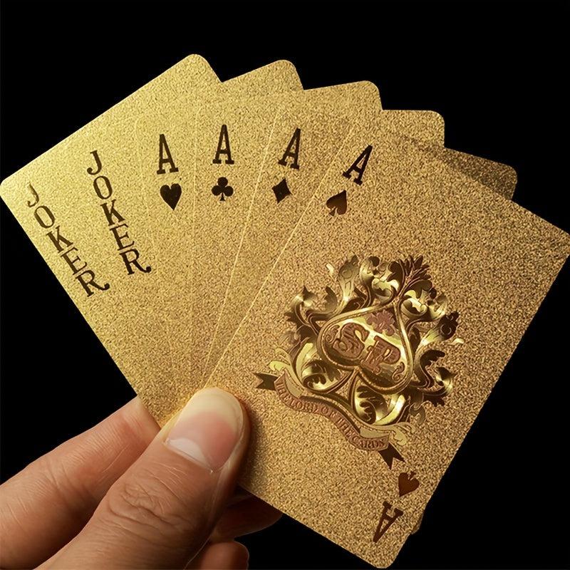 Golden Plated Playing Cards for Parties & Waterproof
