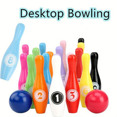 Wooden Bowling Toys Set for Toddlers, Indoor Outdoor Game Gift for Kids