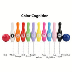 Wooden Bowling Toys Set for Toddlers, Indoor Outdoor Game Gift for Kids