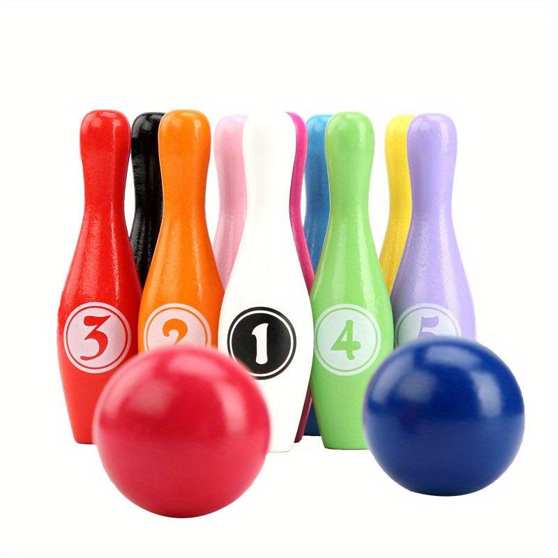 Wooden Bowling Toys Set for Toddlers, Indoor Outdoor Game Gift for Kids