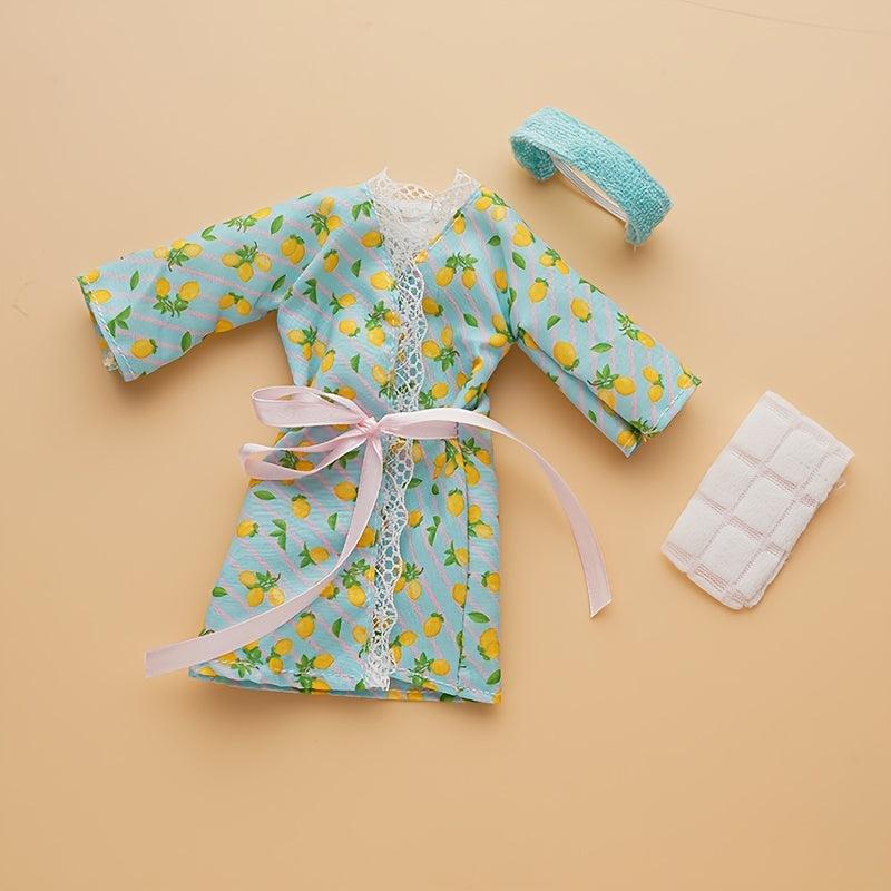 Doll Accessories Set Bathrobe Hair Band Towel Pajama Gift 1 6 Princess Dolls