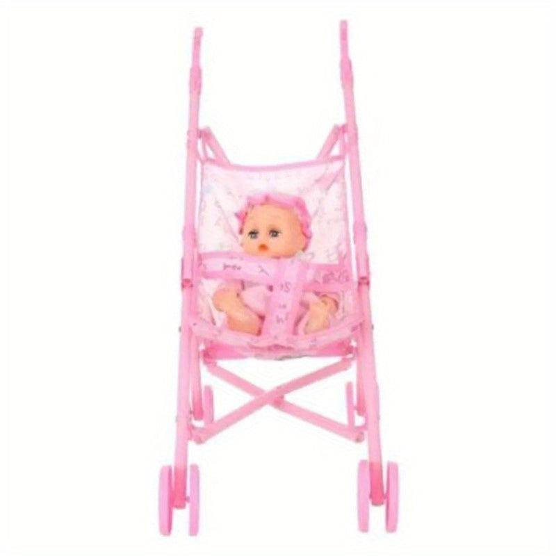 Doll Stroller Nursery Furniture Toys Foldable with Doll