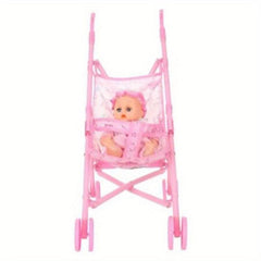 Doll Stroller Nursery Furniture Toys Foldable with Doll