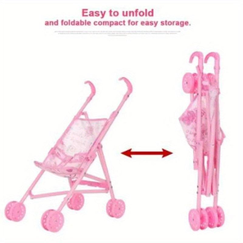 Doll Stroller Nursery Furniture Toys Foldable with Doll