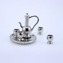 12 Mini Saucer Tea Set Cup Kettle Board Toy Doll House Mini Accessories