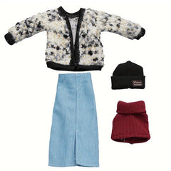 8 Inch Doll Coat Skirt Shirt Cap Set Halloween Thanksgiving Christmas Gift