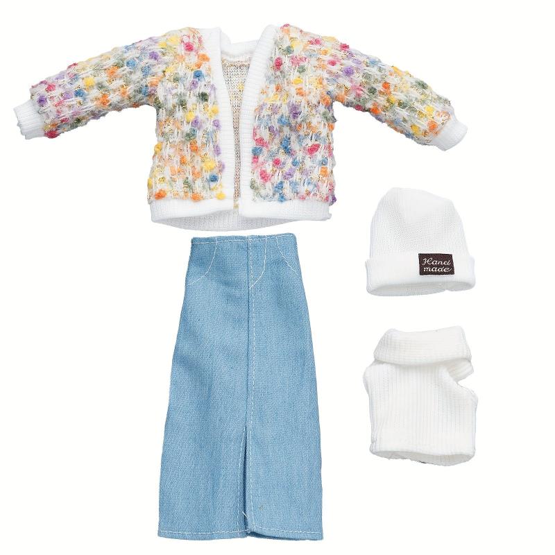 8 Inch Doll Coat Skirt Shirt Cap Set Halloween Thanksgiving Christmas Gift