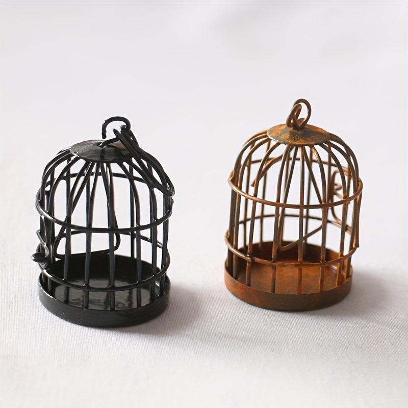 Rust Effect Birdcage Doll House Garden Ornaments