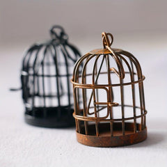 Rust Effect Birdcage Doll House Garden Ornaments