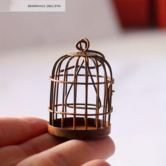 Rust Effect Birdcage Doll House Garden Ornaments