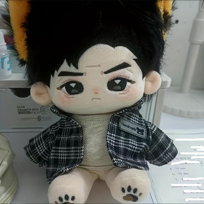 Plaid Jacket Shirt for Plush Cartoon Doll - Gift for Holidays