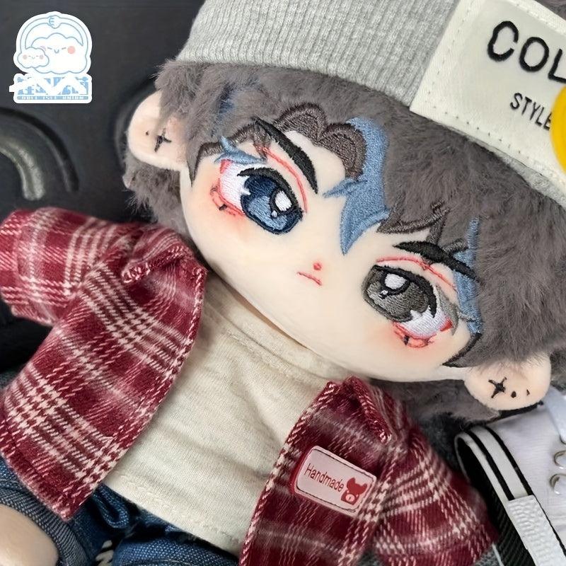 Plaid Jacket Shirt for Plush Cartoon Doll - Gift for Holidays