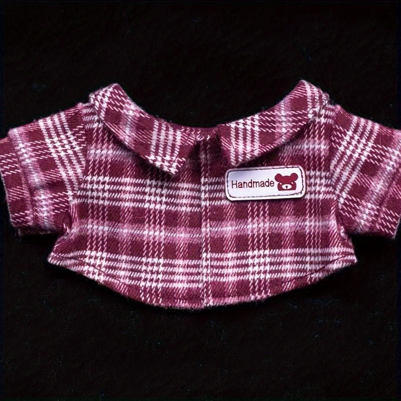 Plaid Jacket Shirt for Plush Cartoon Doll - Gift for Holidays