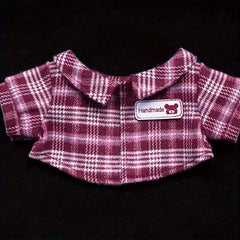 Plaid Jacket Shirt for Plush Cartoon Doll - Gift for Holidays