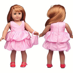 Pink Skirt Bag Set for 45-72 cm Dolls - Doll Clothes Gift Set