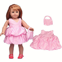 Pink Skirt Bag Set for 45-72 cm Dolls - Doll Clothes Gift Set