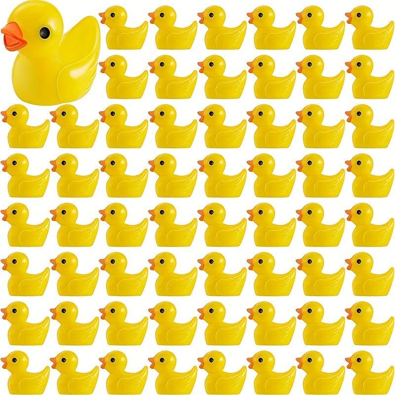 50pcs Mini Resin Ducks DIY Garden Decoration Dollhouse Little Yellow Duck