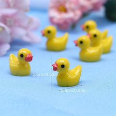 50pcs Mini Resin Ducks DIY Garden Decoration Dollhouse Little Yellow Duck