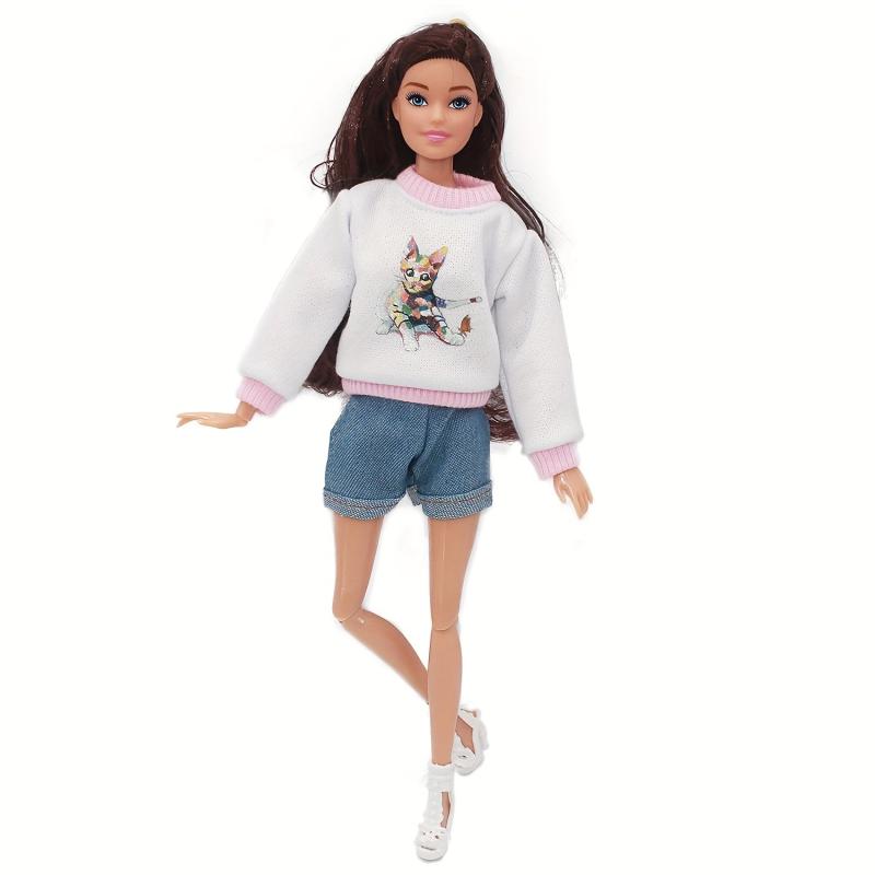 Y2K Doll Suit Street Style Hoody Denim Shorts 2pcs Set