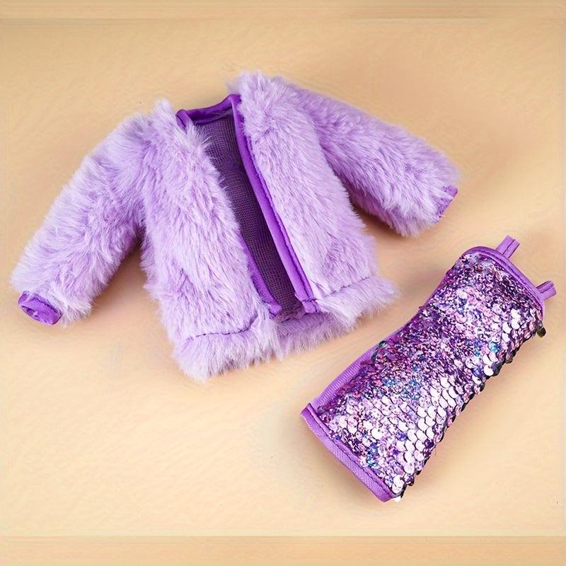 Plush Fleece Doll Clothing Set For 11.81-inch Girl Doll