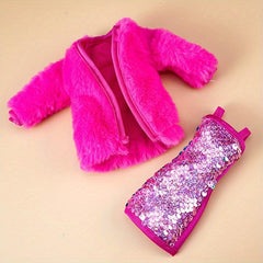 Plush Fleece Doll Clothing Set For 11.81-inch Girl Doll