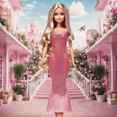 Toy Doll's Evening Dress Tube Top Suspender Long Dress