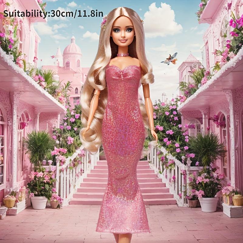 Toy Doll's Evening Dress Tube Top Suspender Long Dress