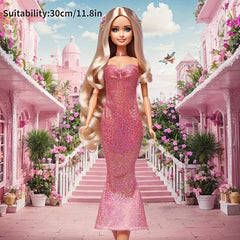 Toy Doll's Evening Dress Tube Top Suspender Long Dress