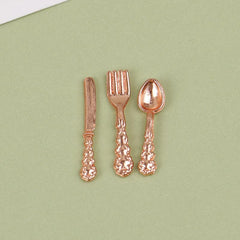 Mini Ceramic Plate Fork Spoon Set Tableware Toy Doll Home Accessories