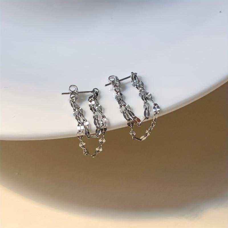Chain Earrings Dangle Stud Tassel Jewelry