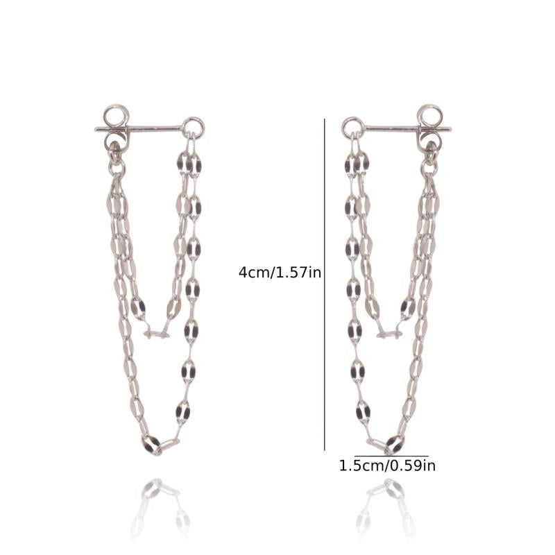 Chain Earrings Dangle Stud Tassel Jewelry