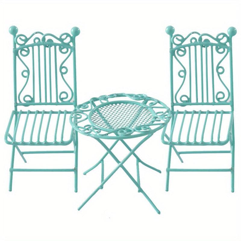 1:12 Dollhouse Table Chair Set Home Balcony Garden Decor Toy