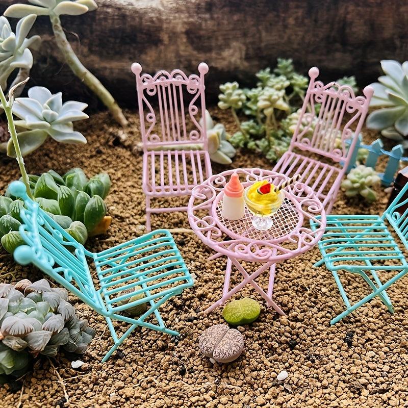 1:12 Dollhouse Table Chair Set Home Balcony Garden Decor Toy
