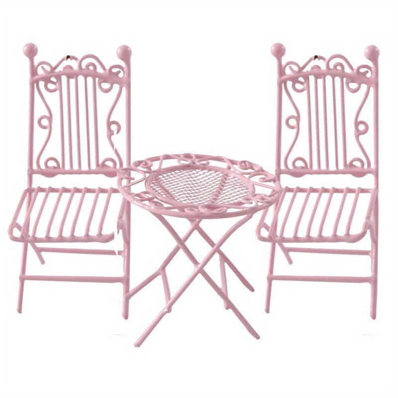 1:12 Dollhouse Table Chair Set Home Balcony Garden Decor Toy