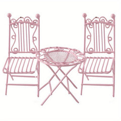 1:12 Dollhouse Table Chair Set Home Balcony Garden Decor Toy