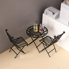 1:12 Dollhouse Table Chair Set Home Balcony Garden Decor Toy