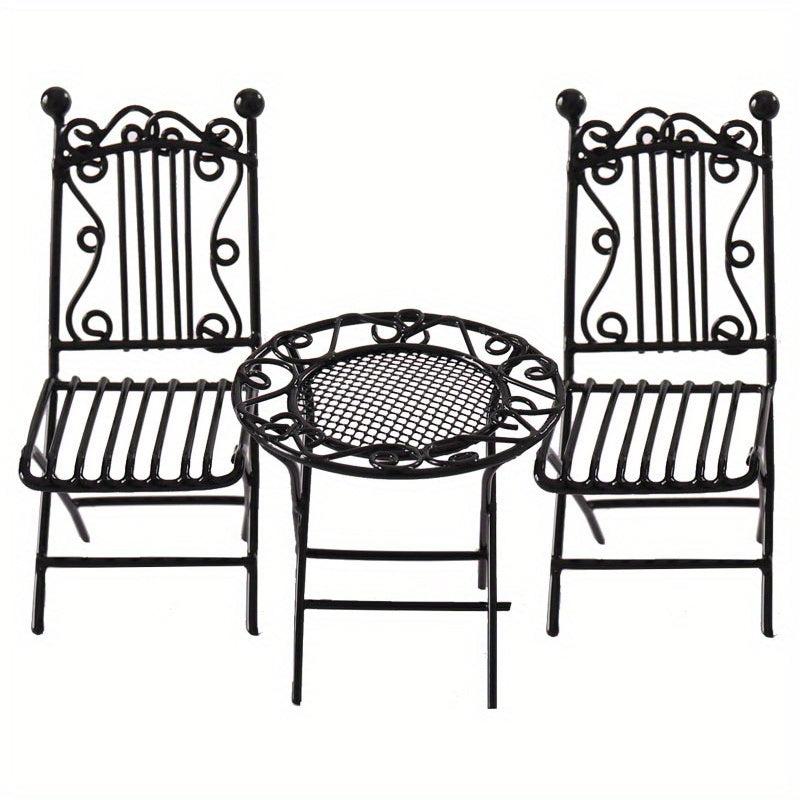 1:12 Dollhouse Table Chair Set Home Balcony Garden Decor Toy