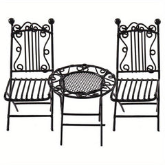 1:12 Dollhouse Table Chair Set Home Balcony Garden Decor Toy