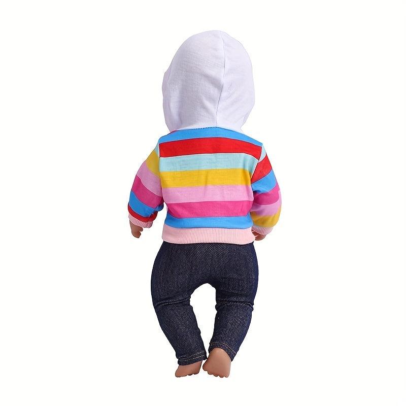 Rainbow Sweatshirt for American Girls Doll, 18-72 cm