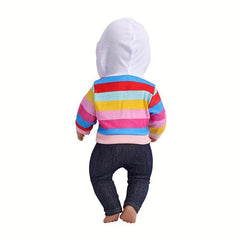 Rainbow Sweatshirt for American Girls Doll, 18-72 cm