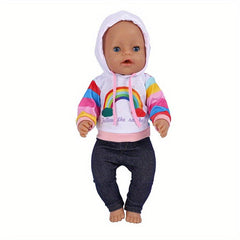 Rainbow Sweatshirt for American Girls Doll, 18-72 cm