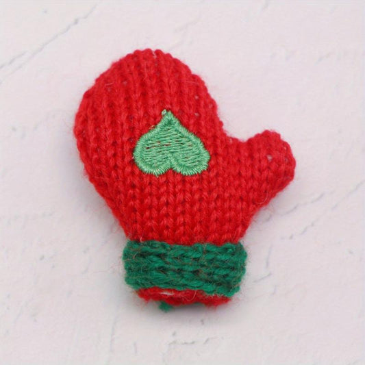 Dollhouse Mini Christmas Gloves Knitted Love Doll Accessories