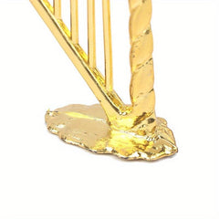 Miniature Harp Model Dollhouse Musical Instrument Toy