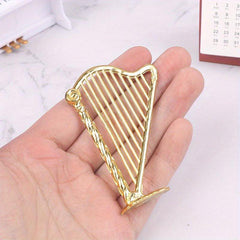 Miniature Harp Model Dollhouse Musical Instrument Toy