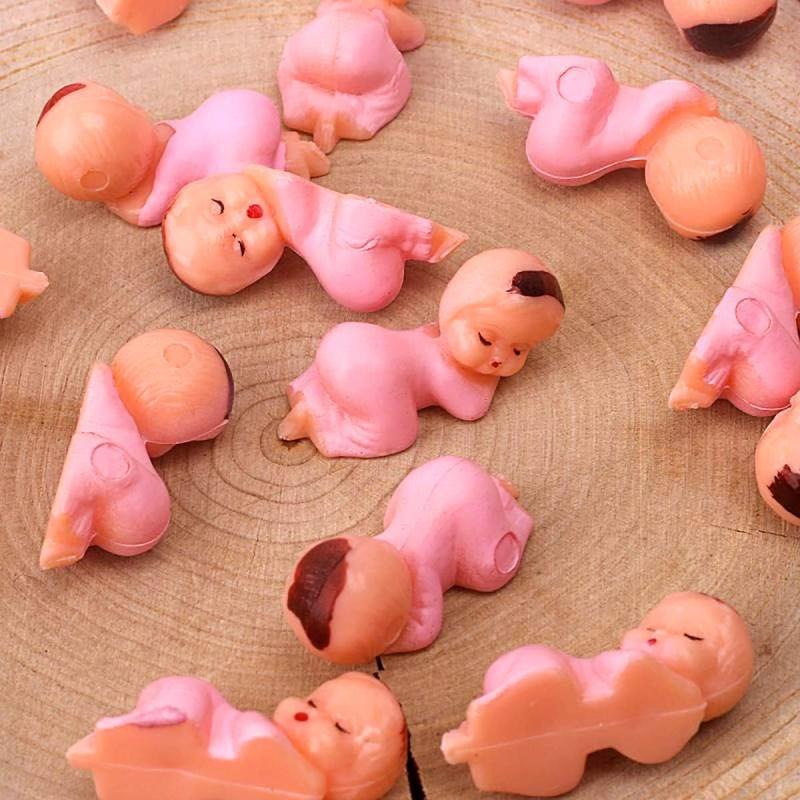 30 Mini Plastic Babies for Baby Shower Favors & Decorations