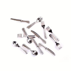 12pcs Mini Dollhouse Scene Model Doll House Accessories And Fork