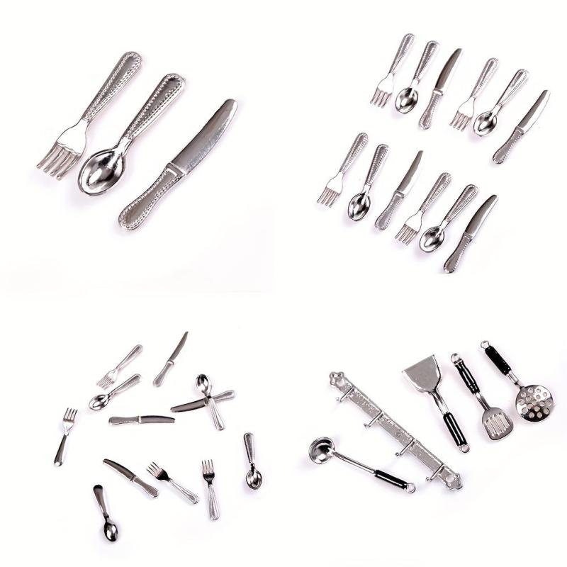 12pcs Mini Dollhouse Scene Model Doll House Accessories And Fork